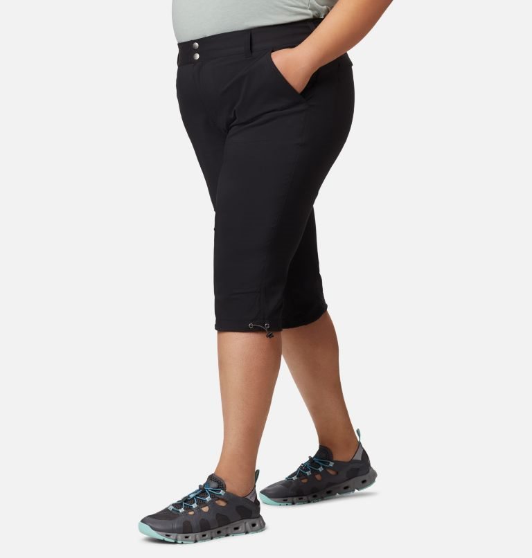 Pantaloni Columbia Saturday Trail II Knee Dama Negrii | Plus Size RDSZ7M9QA